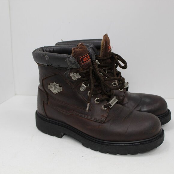 Harley Davidson Brown Leather Riding Boots Stock #91006 Size 8 US - Picture 6 of 13